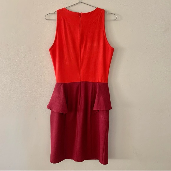 | ophelia red & burgundy color block dress | - Picture 4 of 15